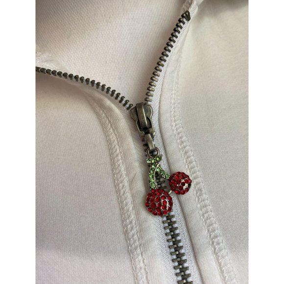 Twisted Heart Rhinestone Cherry Zip Up Hoodie S - Picture 3 of 9